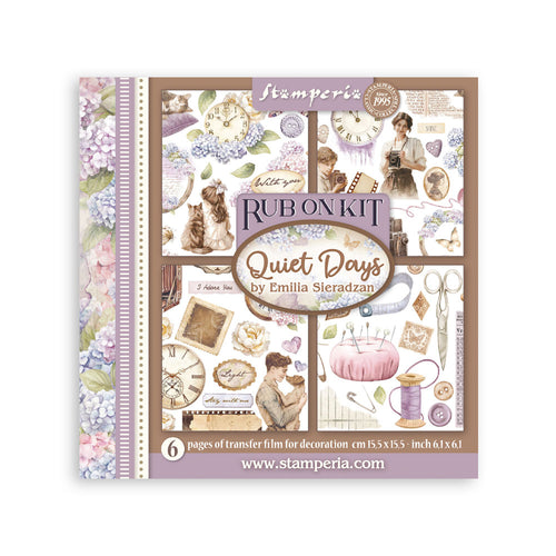 Stamperia - Quiet Days Collection - Rub On Kit - Assortment - 10.16cm x 16.6cm