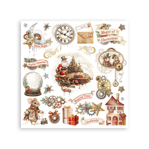 Stamperia - Gear Up For Christmas Collection - Rub On Kit - Assortment - 10.16cm x 16.6cm