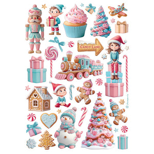 Stamperia - Candy Christmas- A4 Rice Paper Bundle (6 x papers) - SPDFSA4XCD