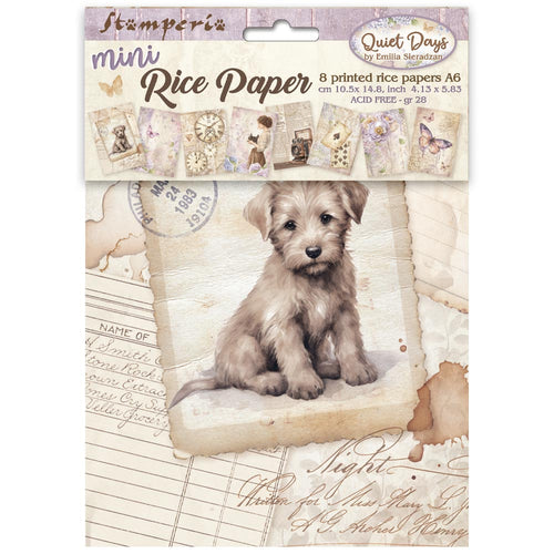 Stamperia - Quiet Days Collection - A6 Rice Paper Pack of 8