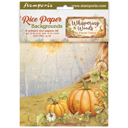 Stamperia - Whispering Woods Collection - A6 Rice Paper Pack of 8