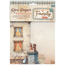 Stamperia - Family Collection - Backgrounds - A6 Rice Paper Pack of 8