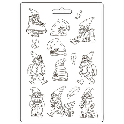 Stamperia Hidden Grove Soft Maxi Mould A4 Gnomes - K3PTA5669