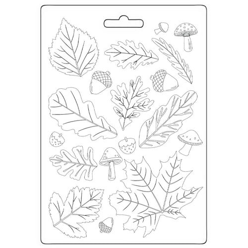 Stamperia Whispering Woods Collection - Soft Maxi Mould A5 - Leaves