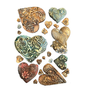Stamperia Alice in Christmas Collection - Silicone Mould - A5 Simple Hearts - SPKACMA562