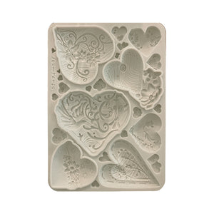 Stamperia Alice in Christmas Collection - Silicone Mould - A5 Simple Hearts - SPKACMA562