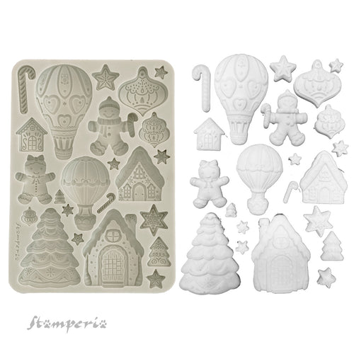 Stamperia Candy Christmas Silicone Mould - A5 Gingerbread - KACMA583
