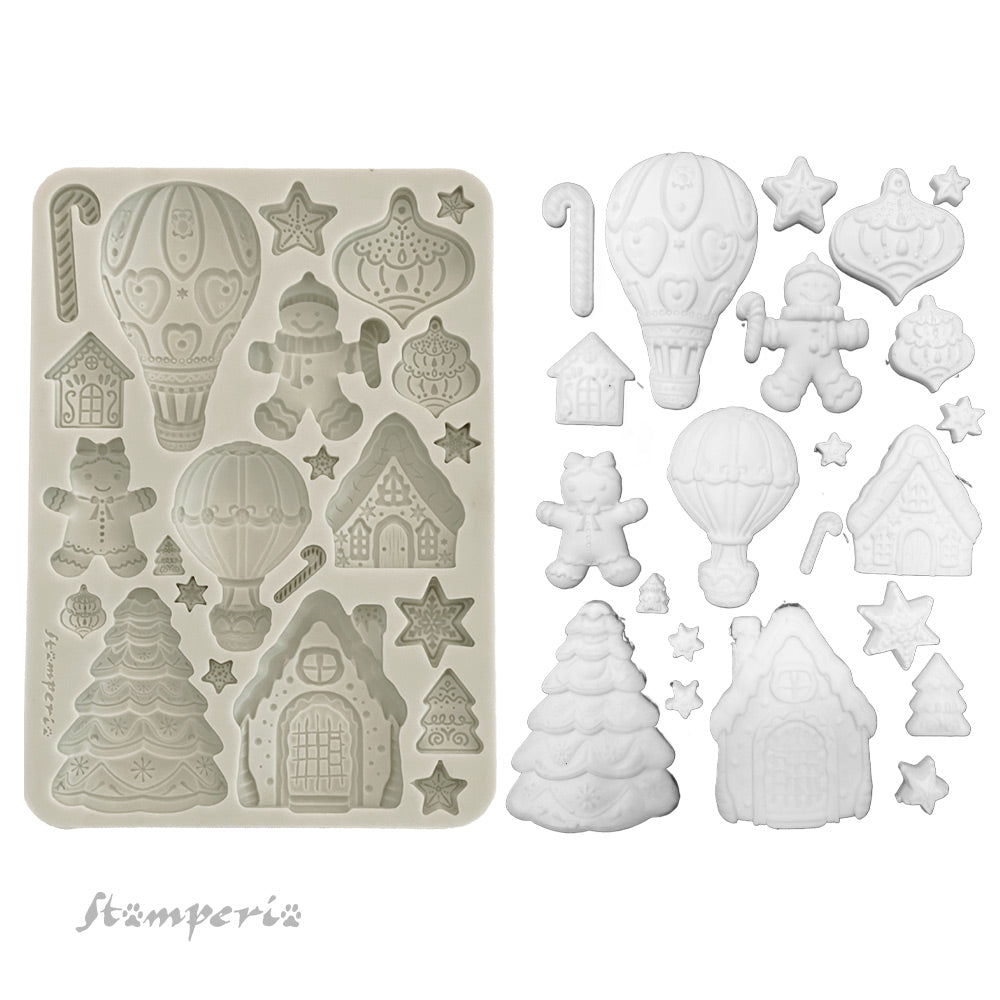 Stamperia Candy Christmas Silicone Mould - A5 Gingerbread - KACMA583