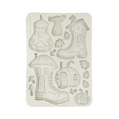 SAVE 10% Stamperia Whispering Woods Collection - Silicone Mould - A5 - Boot & Pumpkin Houses