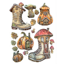 SAVE 10% Stamperia Whispering Woods Collection - Silicone Mould - A5 - Boot & Pumpkin Houses