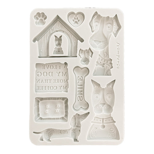 SAVE 10% Stamperia Furry Friends Collection - Silicone Mould - A5 - Dogs