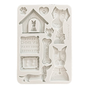 SAVE 10% Stamperia Furry Friends Collection - Silicone Mould - A5 - Dogs