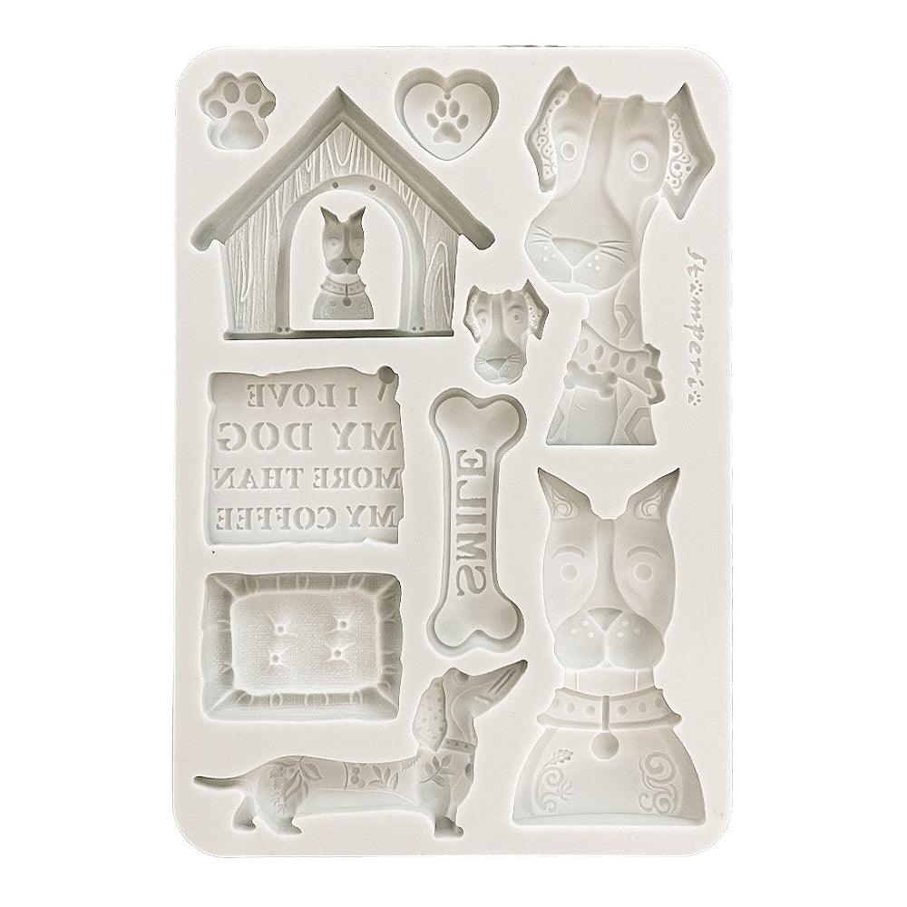 SAVE 10% Stamperia Furry Friends Collection - Silicone Mould - A5 - Dogs