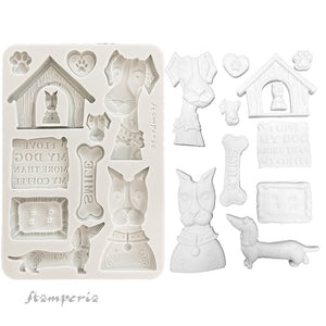SAVE 10% Stamperia Furry Friends Collection - Silicone Mould - A5 - Dogs