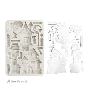 SAVE 10% Stamperia Furry Friends Collection - Silicone Mould - A5 - Houses