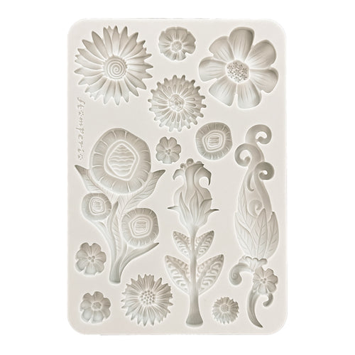 SAVE 10% Stamperia Furry Friends Collection - Silicone Mould - A5 - Flowers