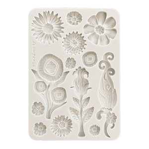 SAVE 10% Stamperia Furry Friends Collection - Silicone Mould - A5 - Flowers