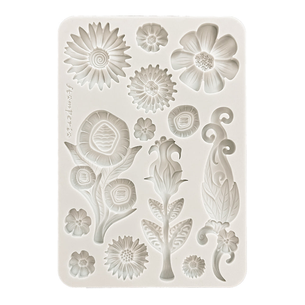 SAVE 10% Stamperia Furry Friends Collection - Silicone Mould - A5 - Flowers
