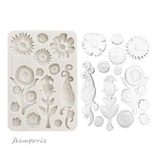 SAVE 10% Stamperia Furry Friends Collection - Silicone Mould - A5 - Flowers