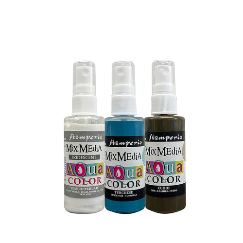 Stamperia Candy Collection - Mixed Media Iridescent Aqua Colour 60ml Set of 3 - SPKAQXCD