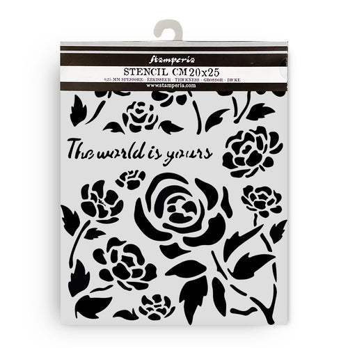Stamperia Timeless Mixed MediaArt Thick Stencil - Roses - 20cm x 25cm KSTD179