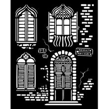 Stamperia Venice City of Art Mixed MediaArt Thick Stencil - Windows - 20cm x 25cm KSTD181