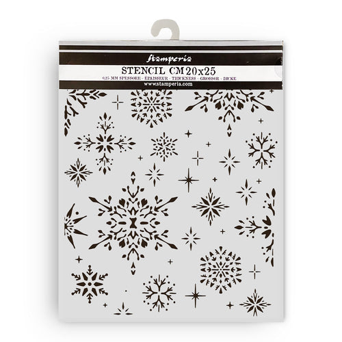 Stamperia Owl's House Collection - Mixed MediaArt Thick Stencil - Snowflakes - 20cm x 25cm KSTD184