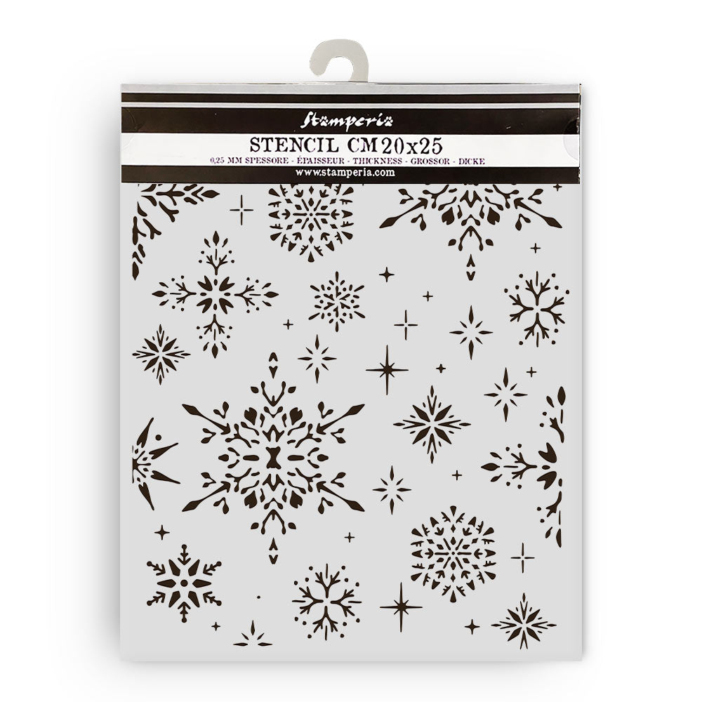 Stamperia Owl's House Collection - Mixed MediaArt Thick Stencil - Snowflakes - 20cm x 25cm KSTD184