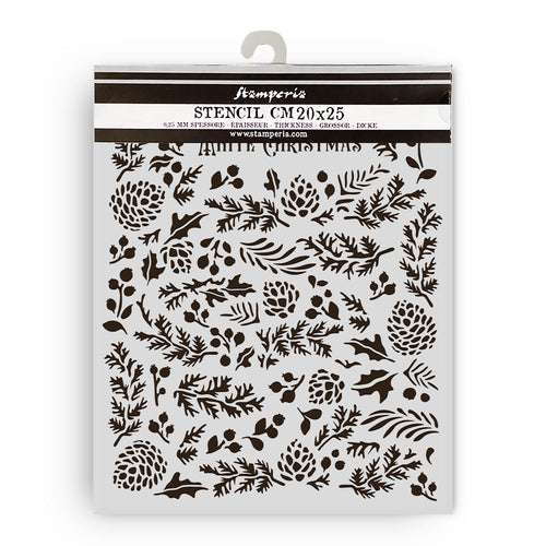 Stamperia Owl's House Collection - Mixed MediaArt Thick Stencil - Pine Cones - 20cm x 25cm KSTD185