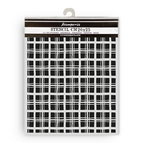 Stamperia Whispering Woods Collection - Mixed MediaArt Thick Stencil - Grids  - 20cm x 25cm