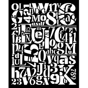 Stamperia Furry Friends Collection - Mixed MediaArt Thick Stencil - Numbers & Letters - 20cm x 25cm