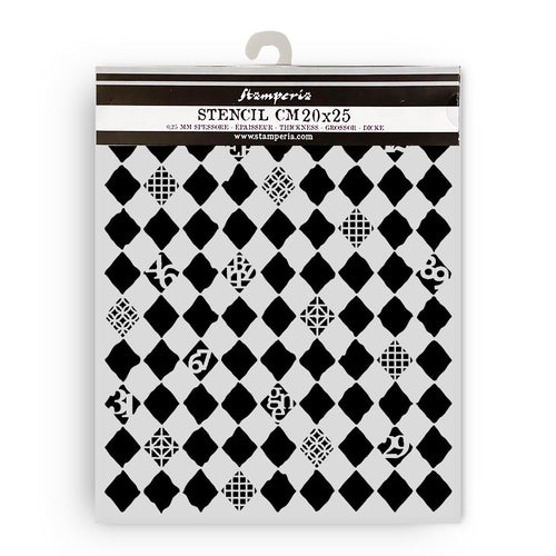 Stamperia Furry Friends Collection - Mixed MediaArt Thick Stencil - Rhombus - 20cm x 25cm