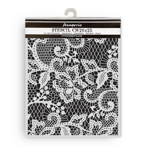 Stamperia Quiet Days Collection - Mixed MediaArt Thick Stencil - Floral Lace - 20cm x 25cm