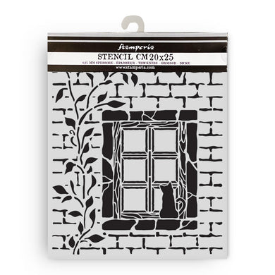 Stamperia Herbarium Silvae Collection - Mixed MediaArt Thick Stencil - Country Window - 20cm x 25cm