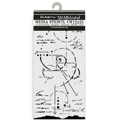 Stamperia Silent Sea Mixed MediaArt Thick Stencil - Fossil - 12cm x 25cm KSTDL116