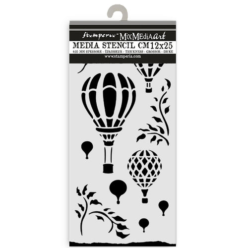 Stamperia Timeless Mixed MediaArt Thick Stencil - Air Balloon - 12cm x 25cm KSTDL119