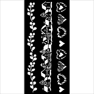 Stamperia Owl's House Collection - Mixed MediaArt Thick Stencil - 3 Stripes - 12cm x 25cm  SPKSTDL128