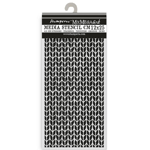 Stamperia Whispering Woods Collection - Mixed MediaArt Thick Stencil - Knit Pattern - 12cm x 25cm