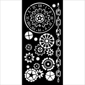 Stamperia Voyages Fantastiques Collection - Mixed MediaArt Thick Stencil - Cogs - 12cm x 25cm