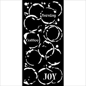 Stamperia Furry Friends Collection - Mixed MediaArt Thick Stencil - Coffee Prints - 12cm x 25cm