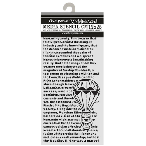 Stamperia Voyages Fantastiques Collection - Mixed MediaArt Thick Stencil - Above the Clouds - 12cm x 25cm