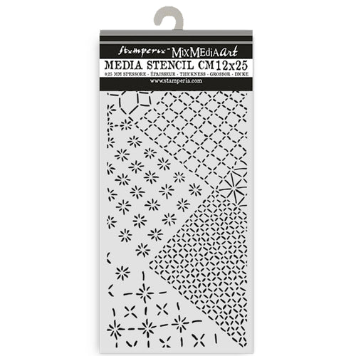 Stamperia - Quiet Days Collection - Mixed MediaArt Thick Stencil - Mixed Tiles - 12cm x 25cm