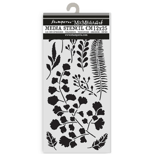 Stamperia - Herbarium Silvae Collection - Mixed MediaArt Thick Stencil - Leaves - 12cm x 25cm