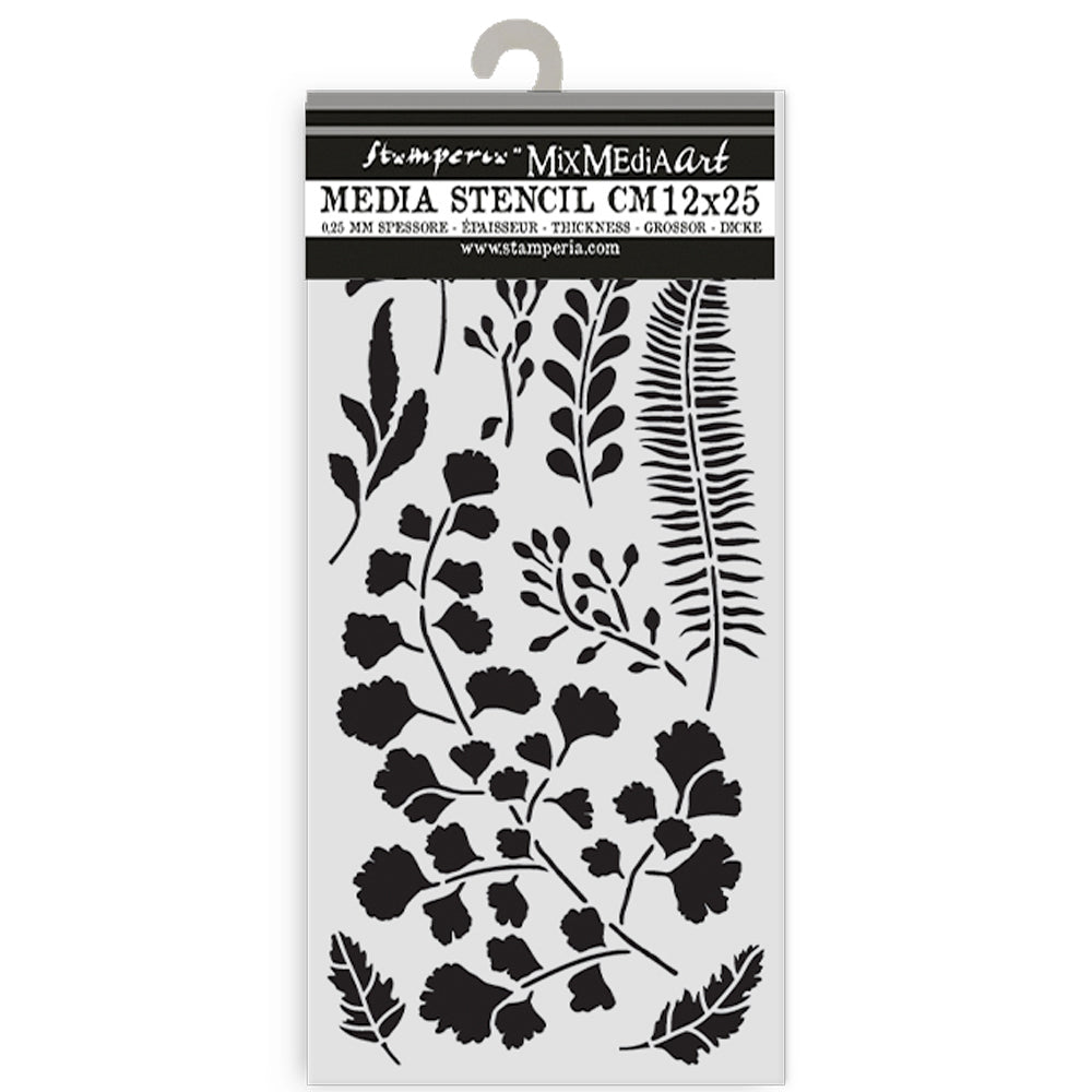 Stamperia - Herbarium Silvae Collection - Mixed MediaArt Thick Stencil - Leaves - 12cm x 25cm