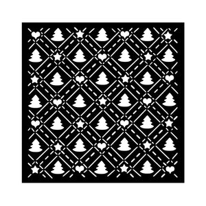 Stamperia Candy Christmas - Mixed MediaArt Thick Stencil -Christmas Trees - 18cm x 18cm SPKSTDQ123
