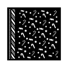 Stamperia Candy Christmas - Mixed MediaArt Thick Stencil - Candy Canes - 18cm x 18cm SPKSTDQ124