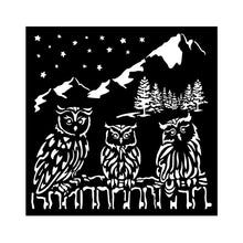 Stamperia Owl's House Collection - Mixed MediaArt Thick Stencil - Owls - 18cm x 18cm SPKSTDQ125