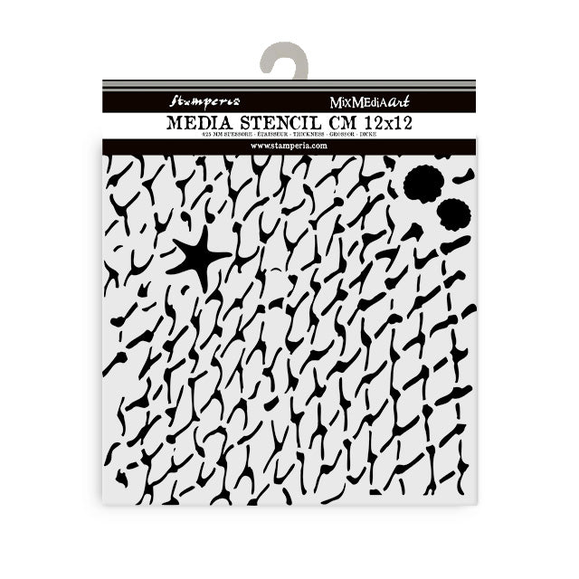 Stamperia Mixed MediaArt Thick Stencil - Silent Sea - Net 12cm x 12cm KSTDS39