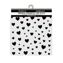 Stamperia Mixed MediaArt Thick Stencil - Timeless - Hearts 12cm x 12cm KSTDS42