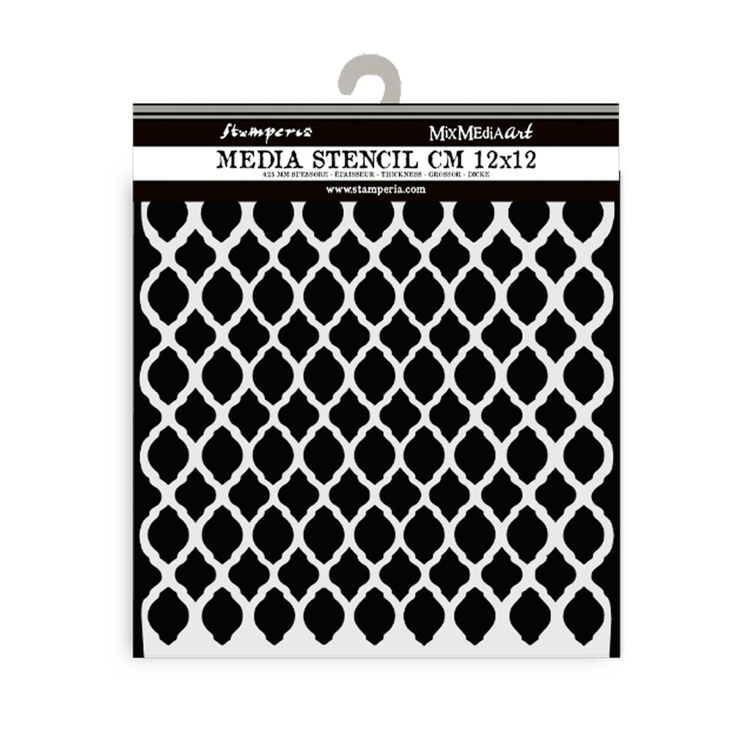 Stamperia Mixed MediaArt Thick Stencil - Timeless - Net Texture 12cm x 12cm KSTDS48